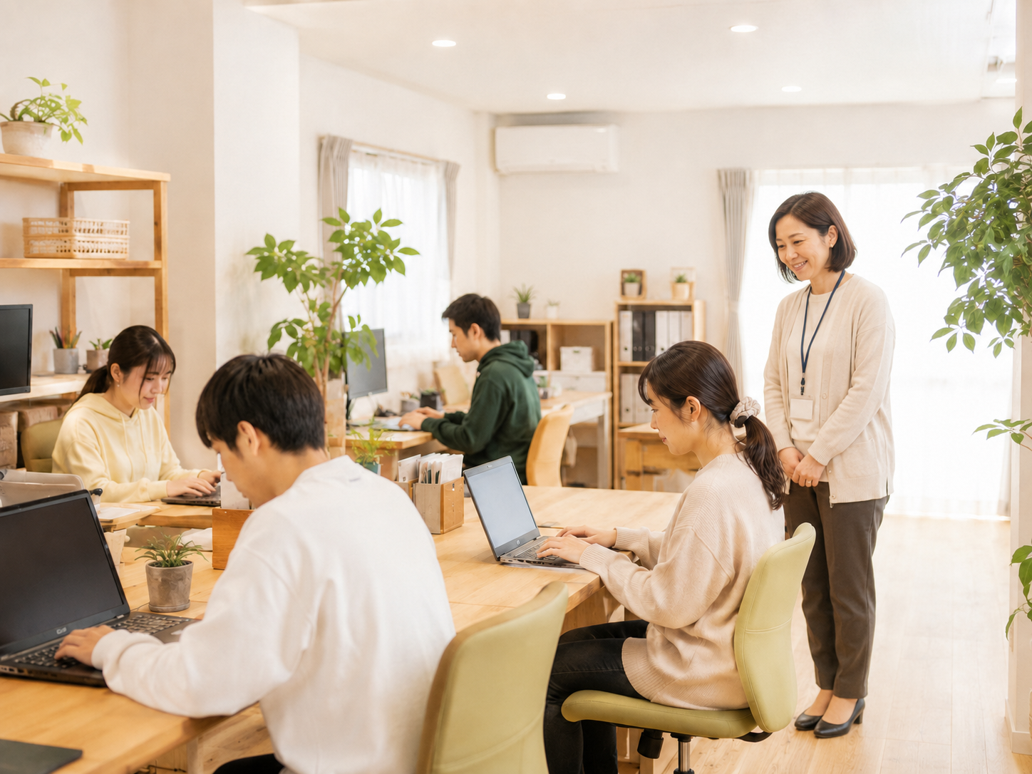 明るく清潔感のある作業スペース