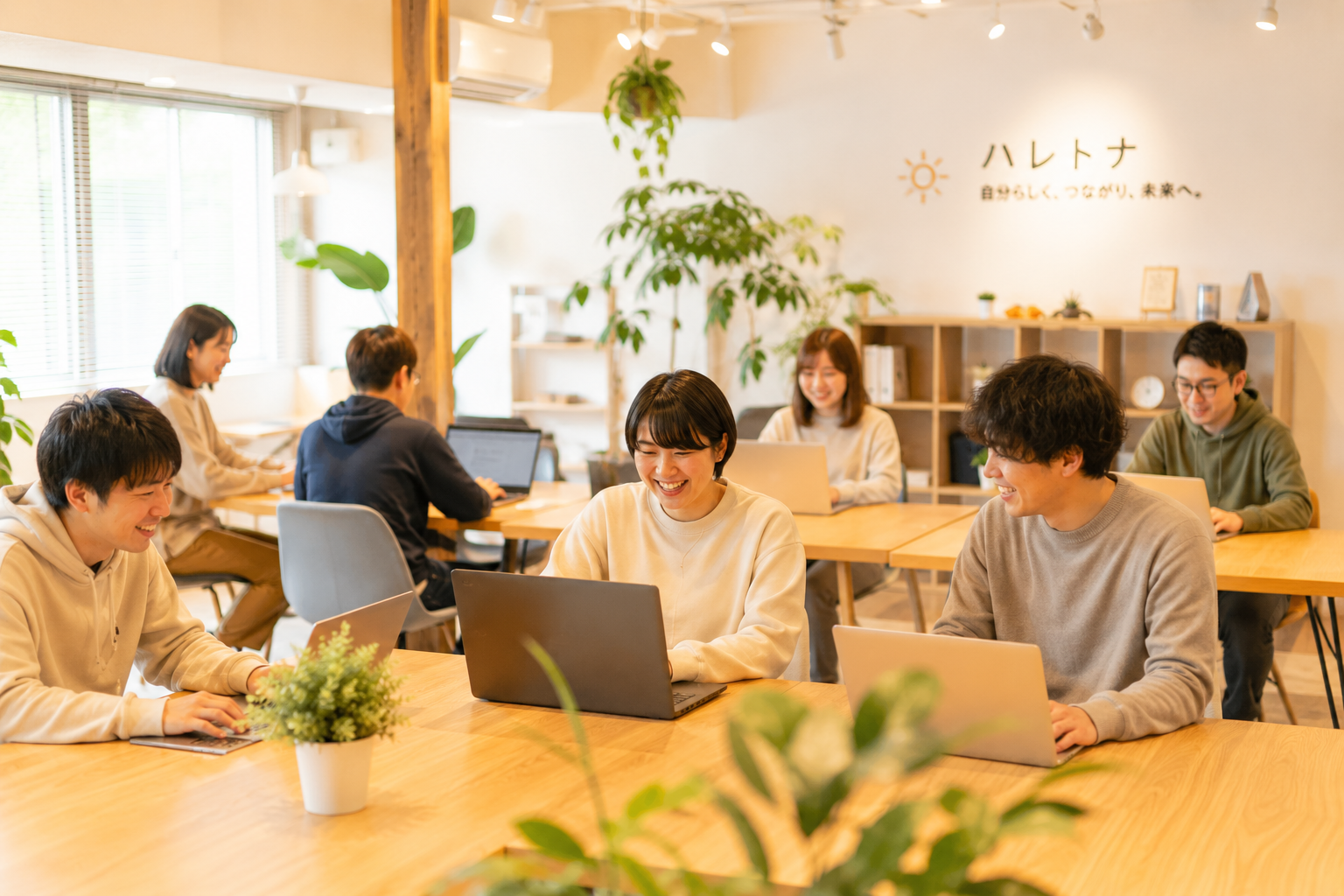 PC作業に取り組む様子